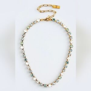 Tova Gold and Icy Blue Crystal Necklace